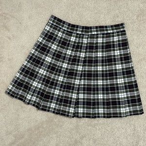 Plaid pleated tennis skirt